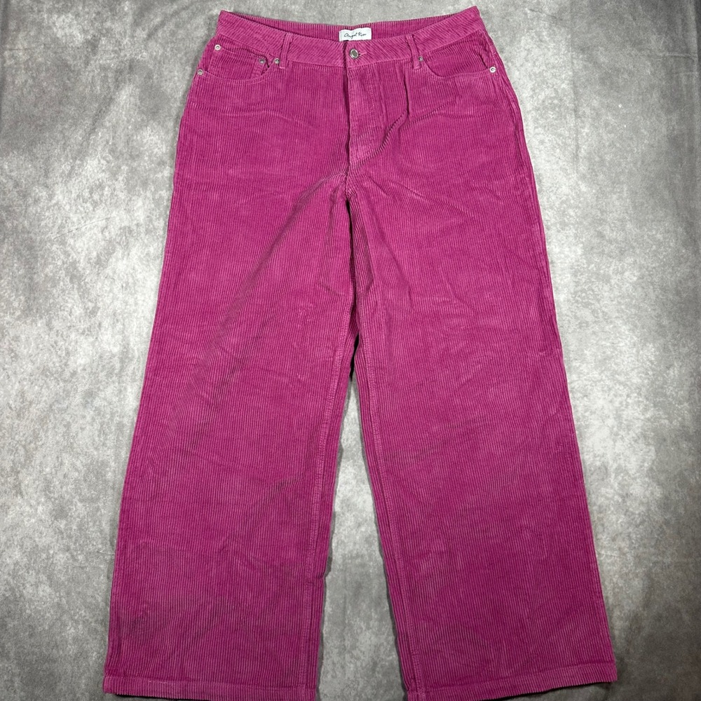 Angel Kiss Pink Corduroy Wide Leg Pants High Waisted Cotton Juniors Size 13/31